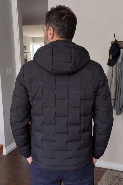 Men's Jacket Short Warm Hooded Cotton Jacket Men
