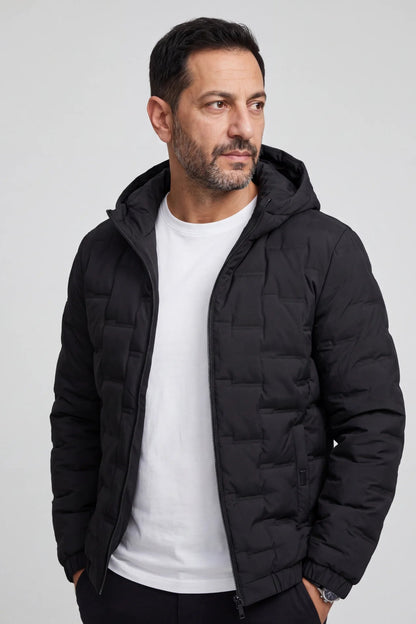 Men's Jacket Short Warm Hooded Cotton Jacket Men